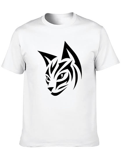 Black Cat Tribal Tattoo Graphic Tee - Mens