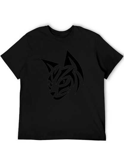 Black Cat Tribal Tattoo Graphic Tee - Mens