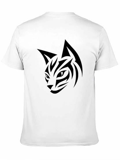 Black Cat Tribal Tattoo Graphic Tee - Mens