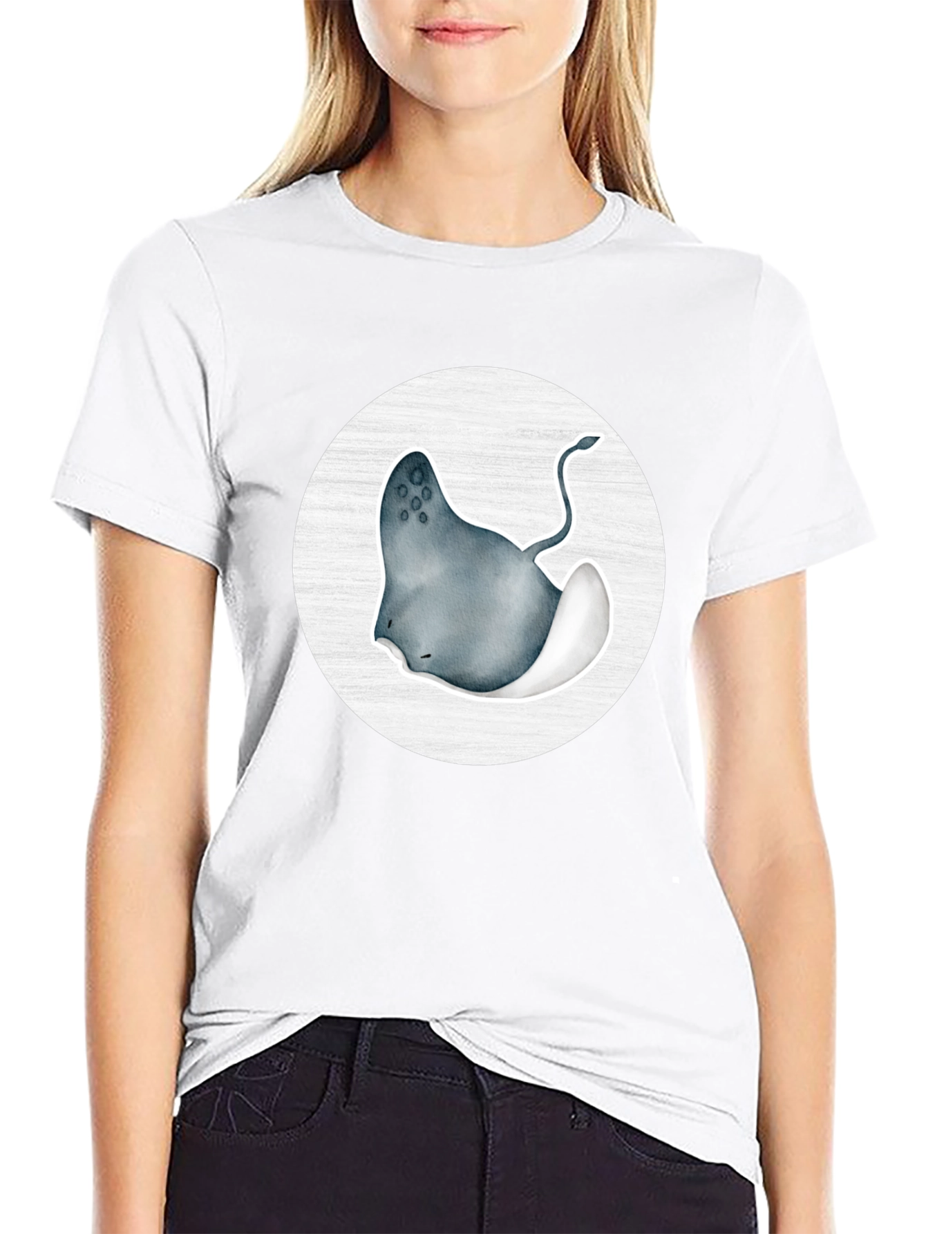 Stingray Graphic Tee - Black Cotton Blend