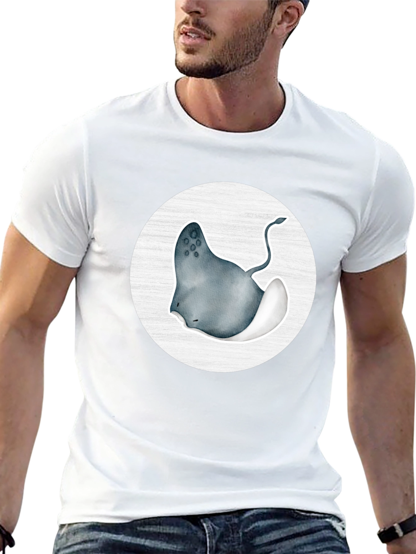 Stingray Graphic Tee - Black Cotton Blend