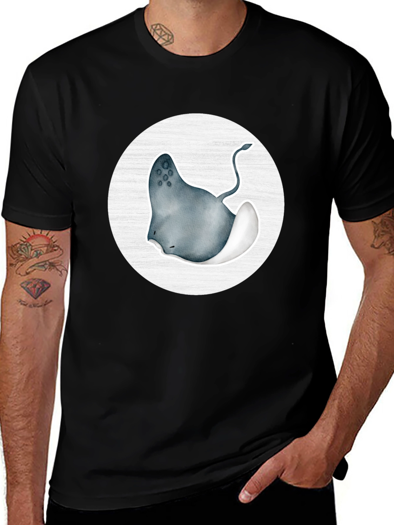 Stingray Graphic Tee - Black Cotton Blend