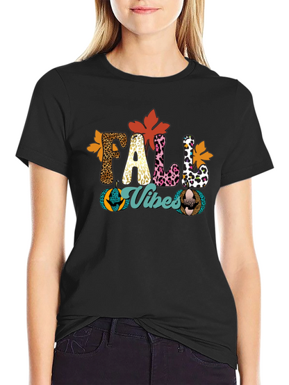 Fall Vibes Leopard Print T-Shirt