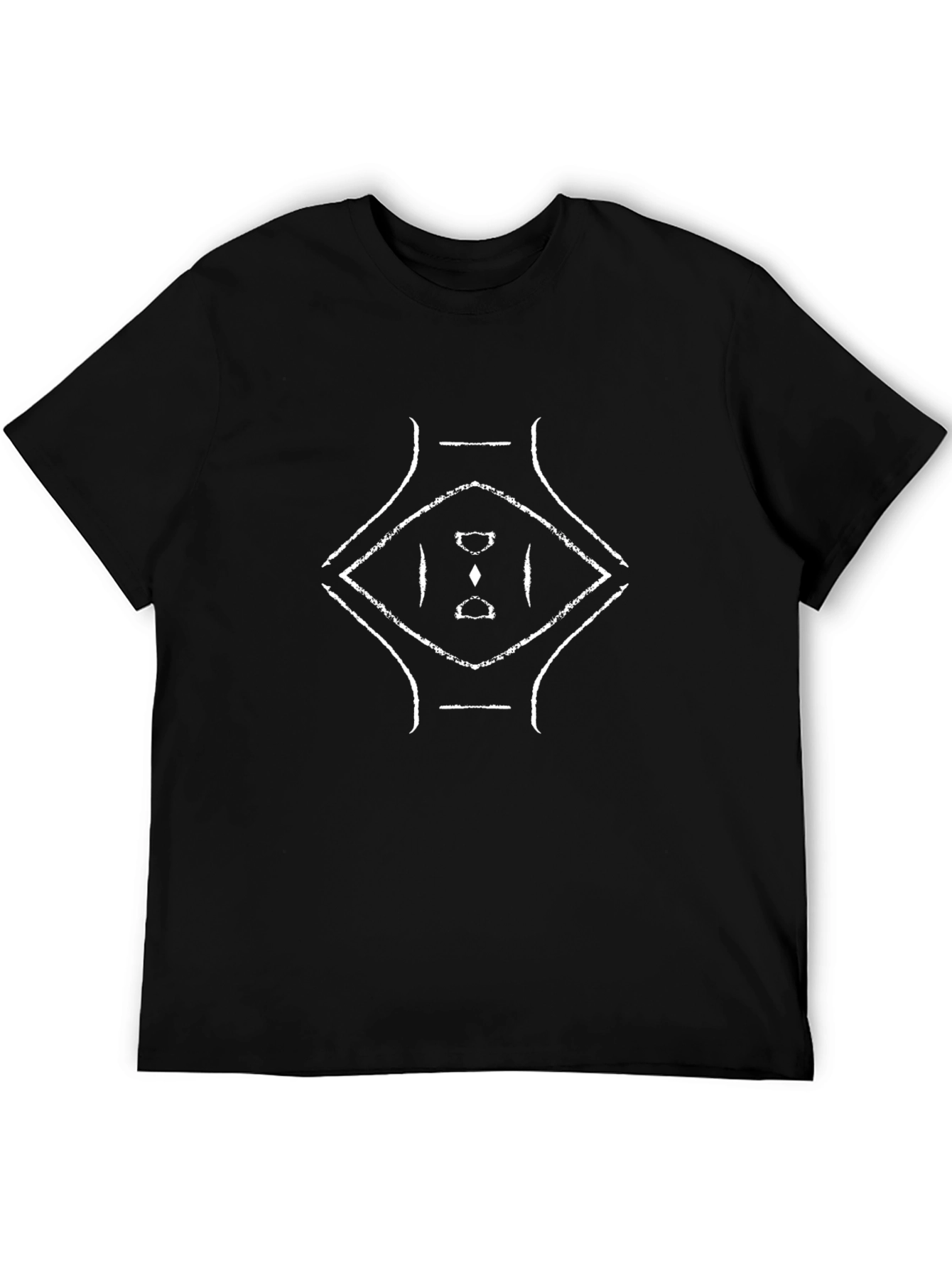 Unique Graphic Tee - Black Cotton Blend Casual Wear