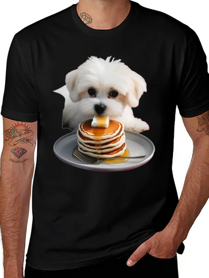 Dog with Pancakes Graphic T-Shirt - Unisex