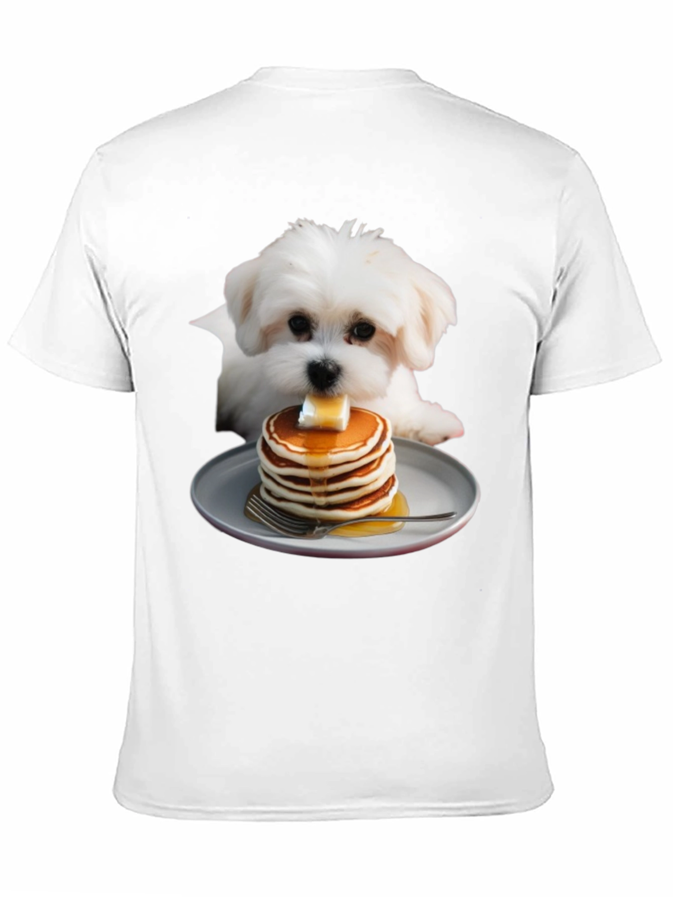 Dog with Pancakes Graphic T-Shirt - Unisex