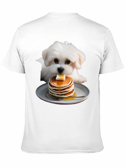 Dog with Pancakes Graphic T-Shirt - Unisex