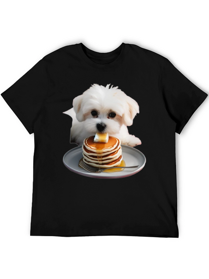 Dog with Pancakes Graphic T-Shirt - Unisex