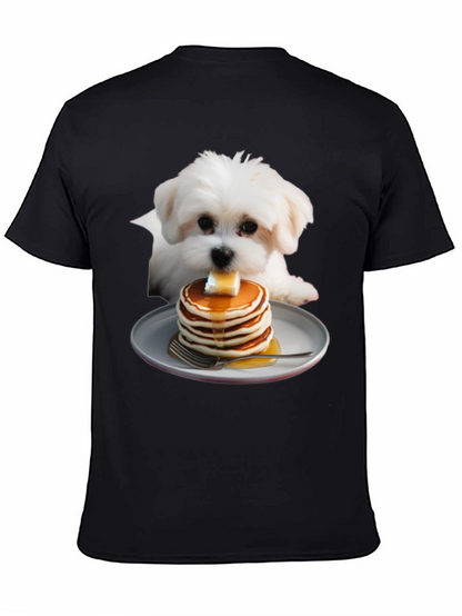 Dog with Pancakes Graphic T-Shirt - Unisex
