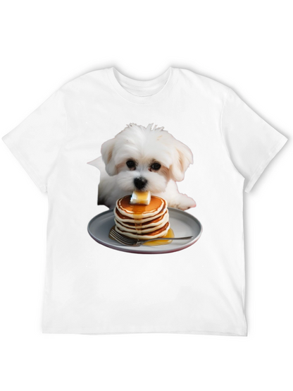 Dog with Pancakes Graphic T-Shirt - Unisex