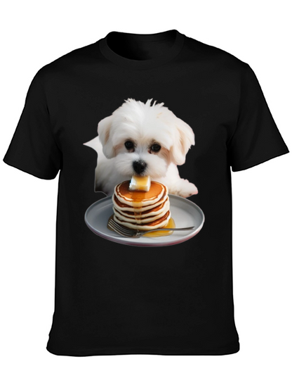 Dog with Pancakes Graphic T-Shirt - Unisex