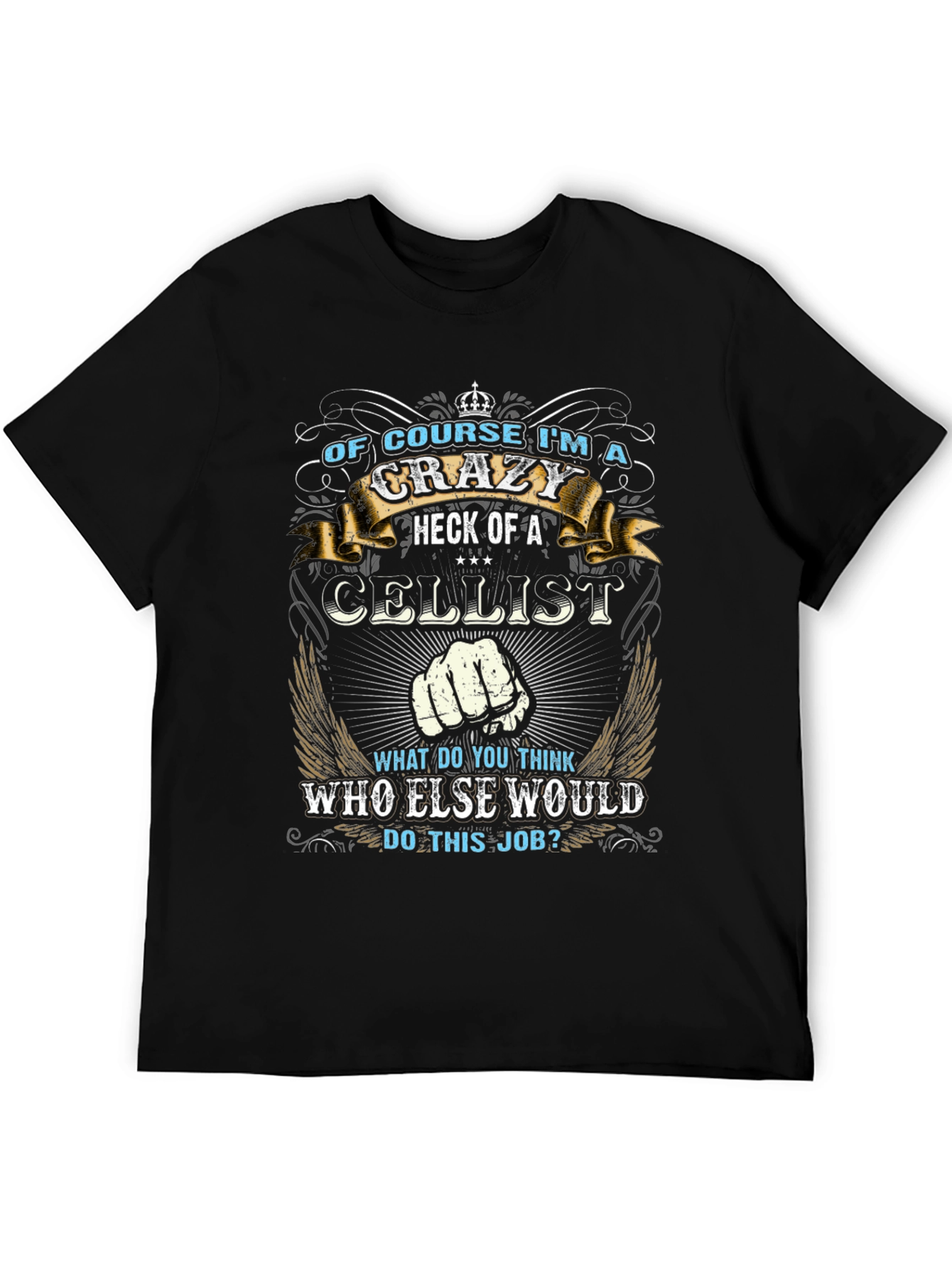Crazy Cellist T-Shirt: Music Lovers Apparel