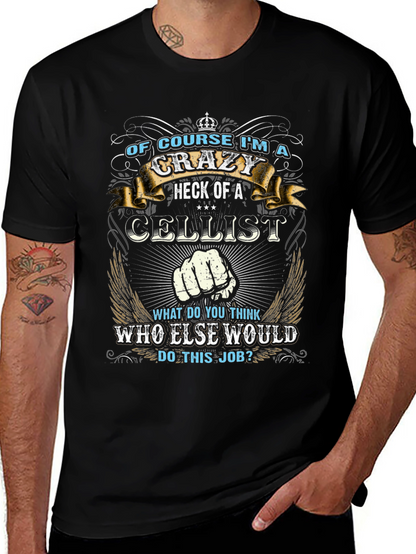 Crazy Cellist T-Shirt: Music Lovers Apparel