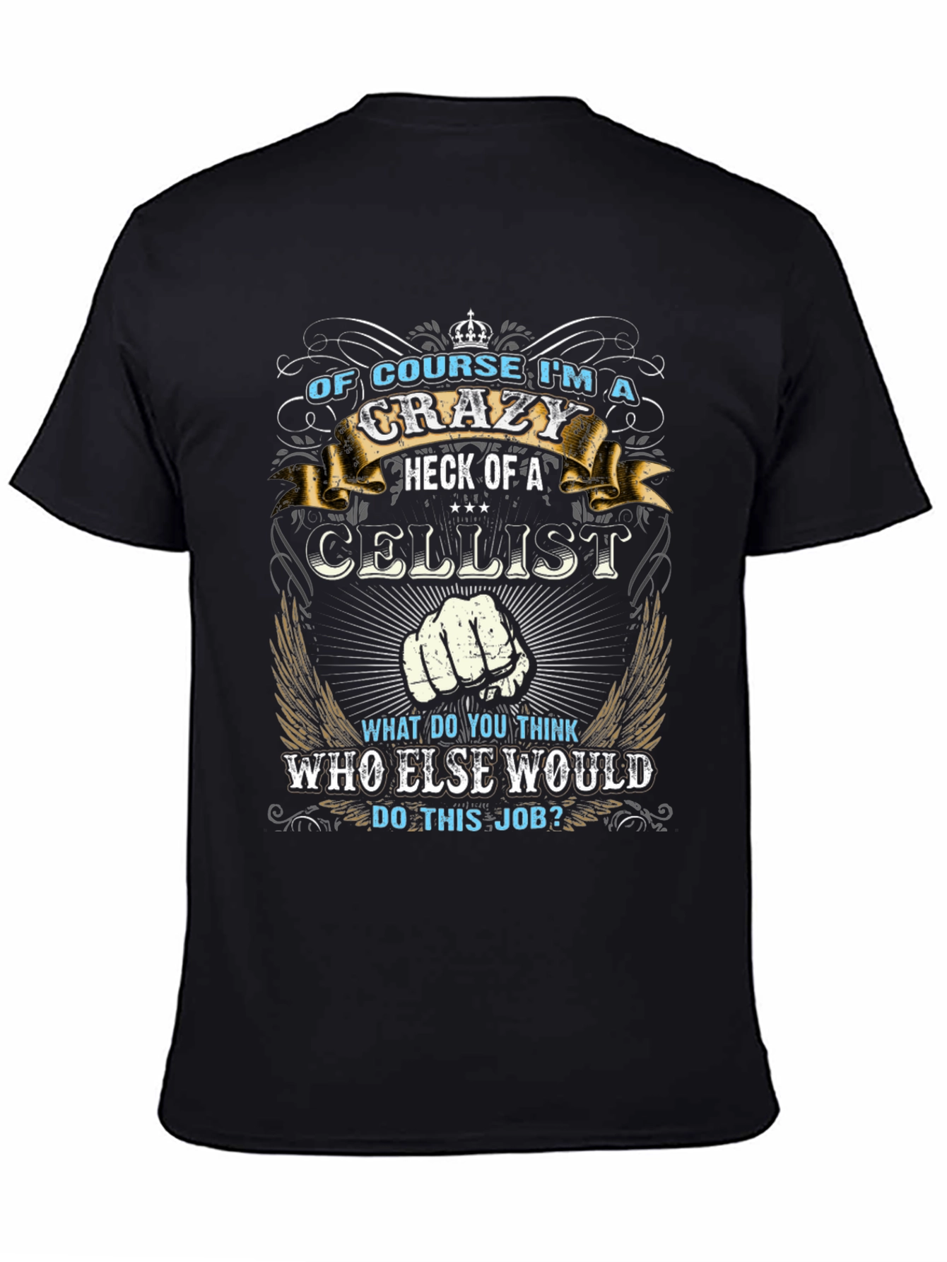 Crazy Cellist T-Shirt: Music Lovers Apparel