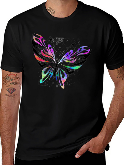 Butterfly Graphic Print Crew Neck T-Shirt