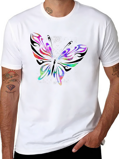 Butterfly Graphic Print Crew Neck T-Shirt