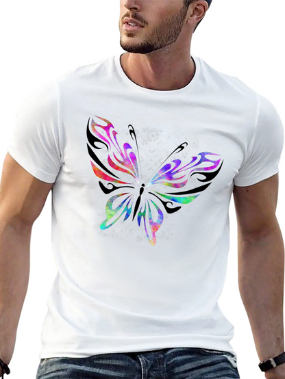 Butterfly Graphic Print Crew Neck T-Shirt
