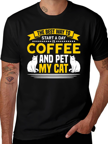 Coffee and Pet My Cat T-Shirt