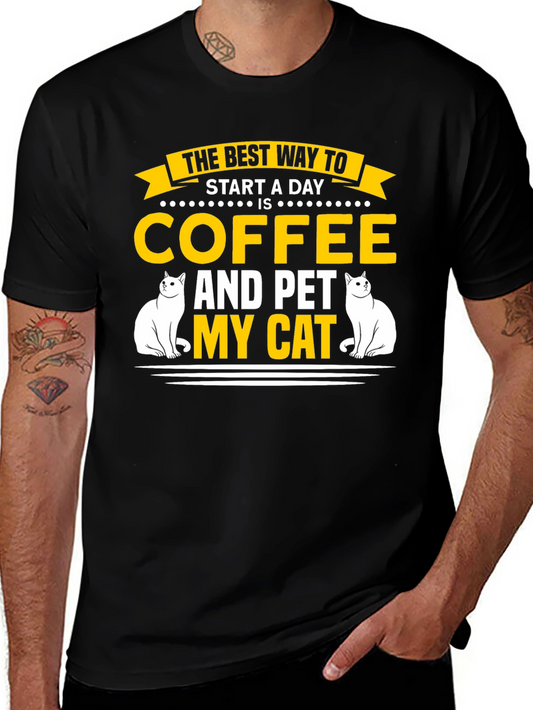 Coffee and Pet My Cat T-Shirt
