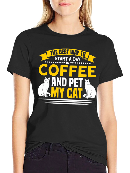Coffee and Pet My Cat T-Shirt