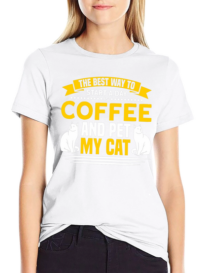 Coffee and Pet My Cat T-Shirt
