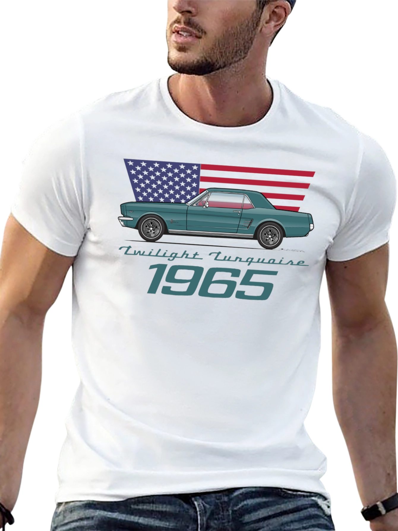 Twilight Turquoise 1965 Mustang T-Shirt