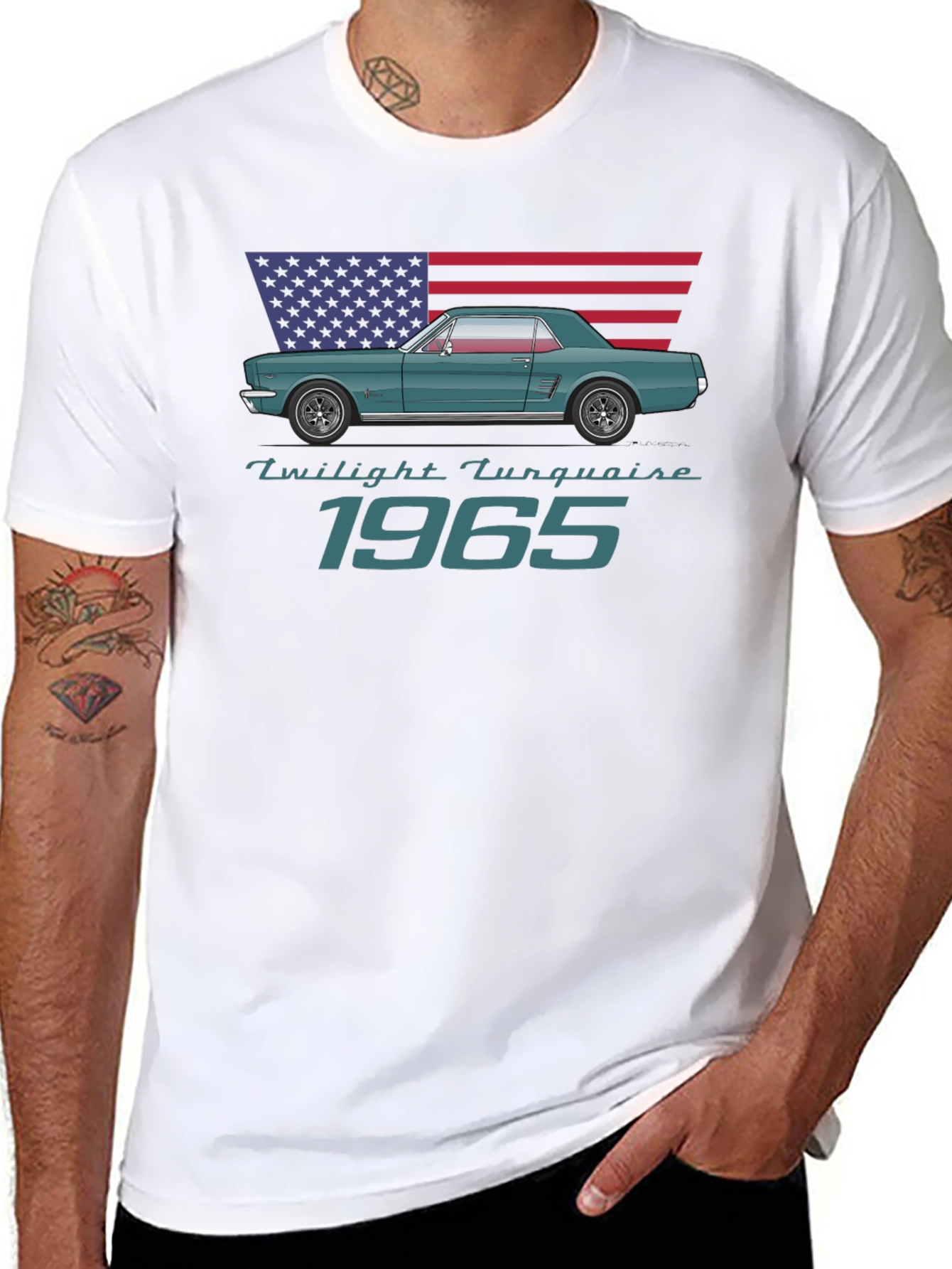 Twilight Turquoise 1965 Mustang T-Shirt