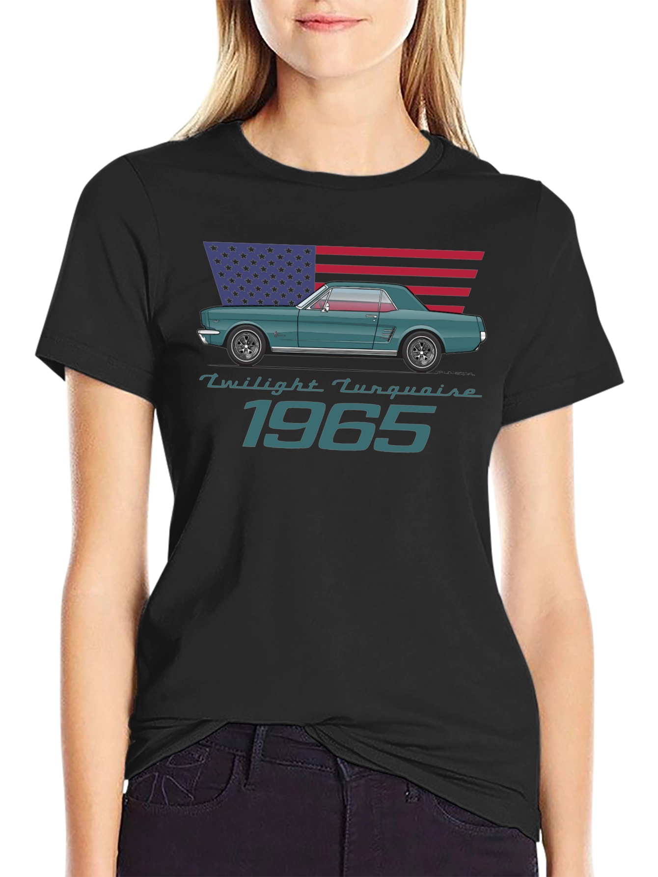 Twilight Turquoise 1965 Mustang T-Shirt