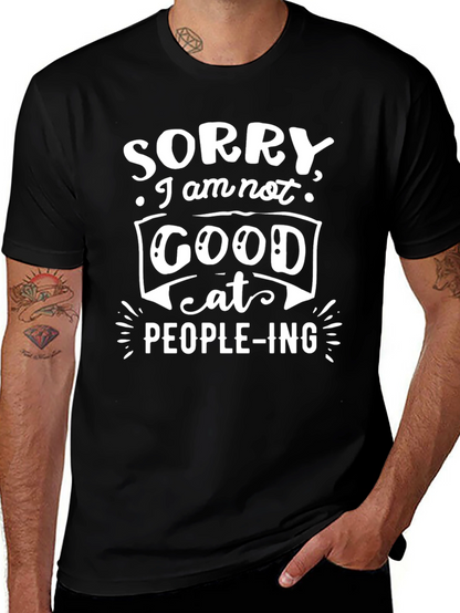 Sorry Im Not Good At People-ing Black Tee
