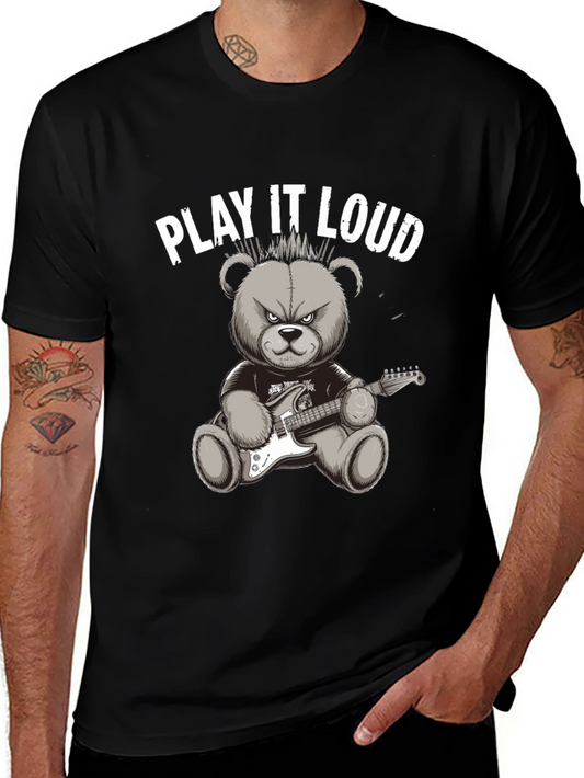 Play It Loud Rocker Bear Graphic Tee