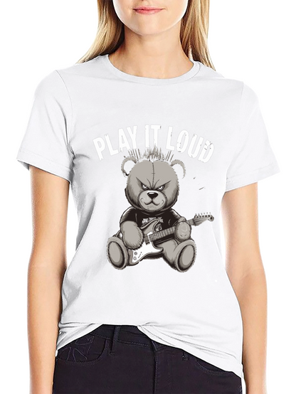 Play It Loud Rocker Bear Graphic Tee