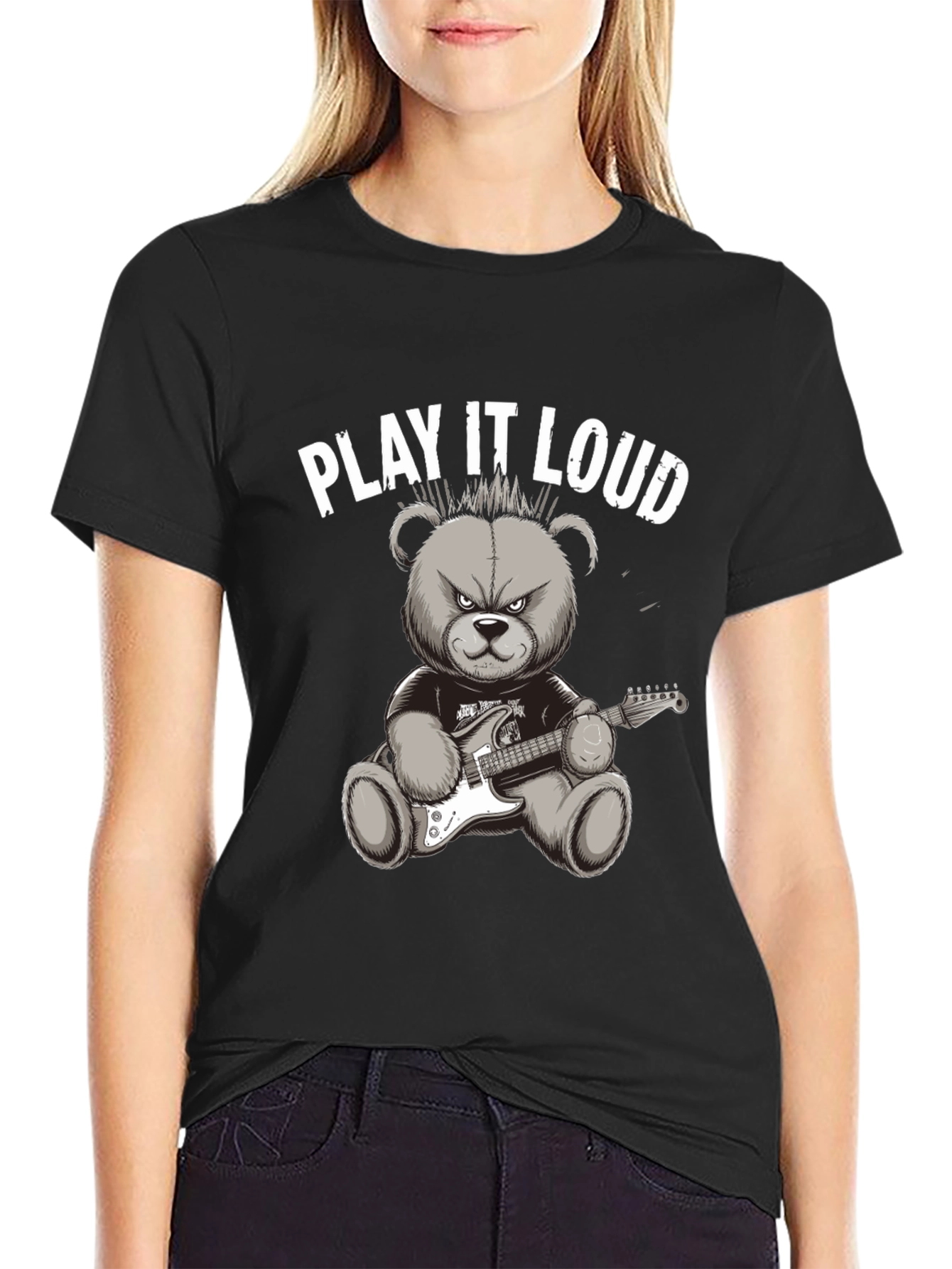 Play It Loud Rocker Bear Graphic Tee