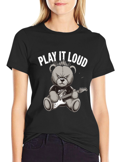 Play It Loud Rocker Bear Graphic Tee