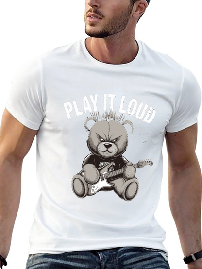 Play It Loud Rocker Bear Graphic Tee
