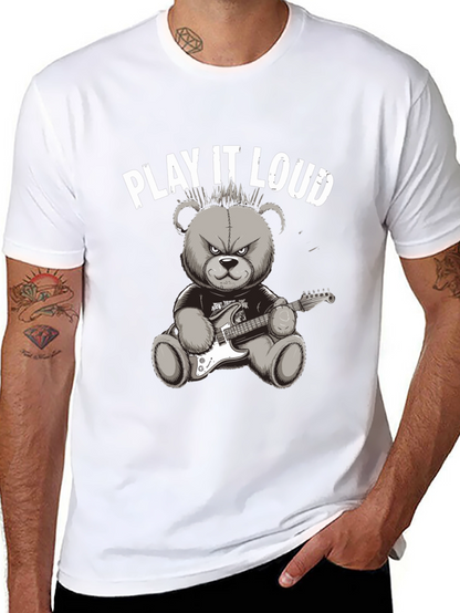 Play It Loud Rocker Bear Graphic Tee