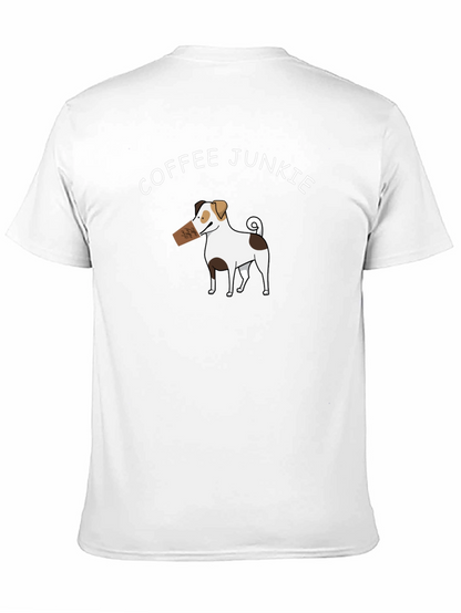 Coffee Junkie Dog Graphic T-Shirt