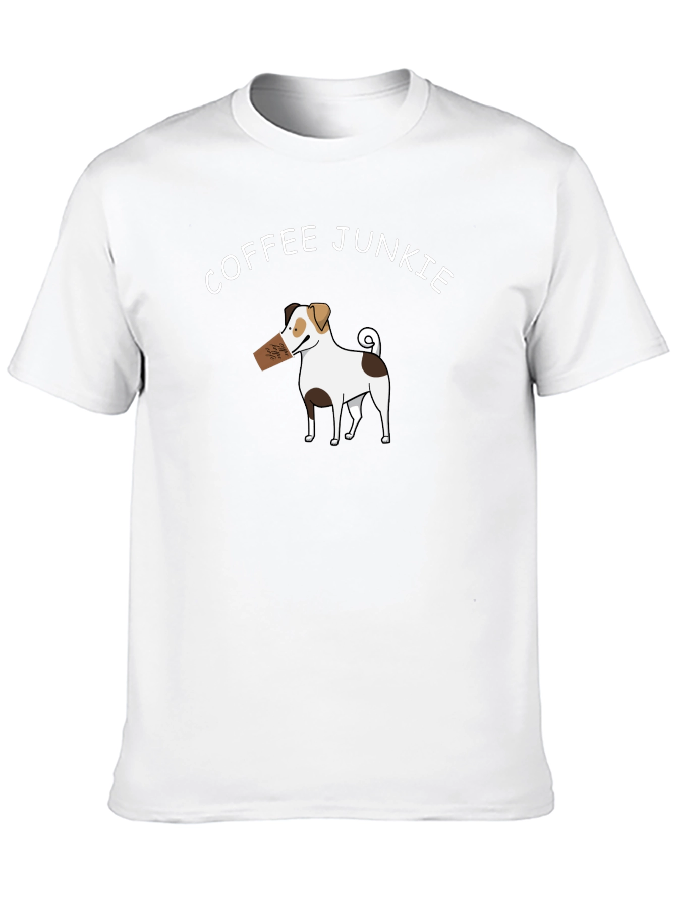 Coffee Junkie Dog Graphic T-Shirt