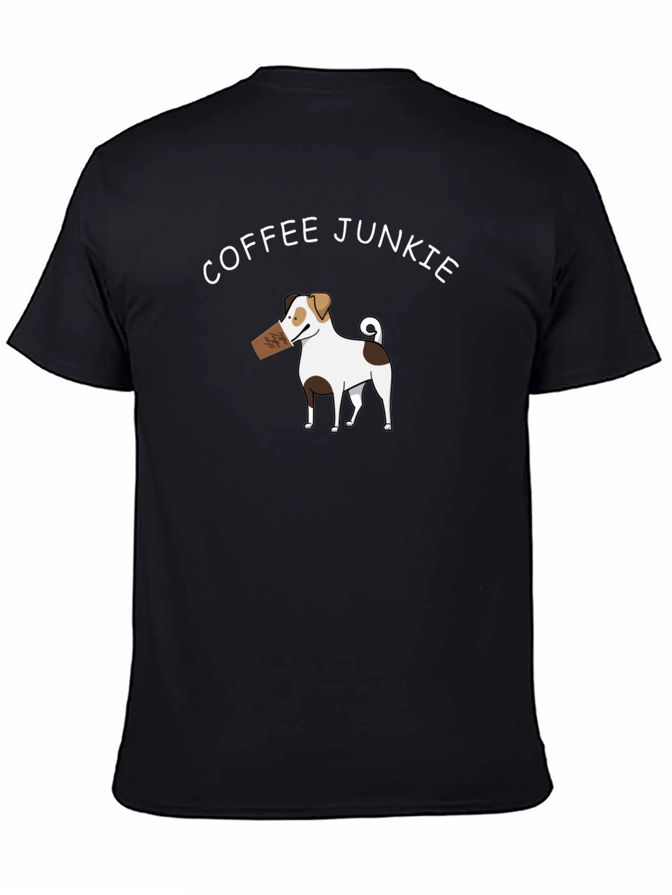 Coffee Junkie Dog Graphic T-Shirt