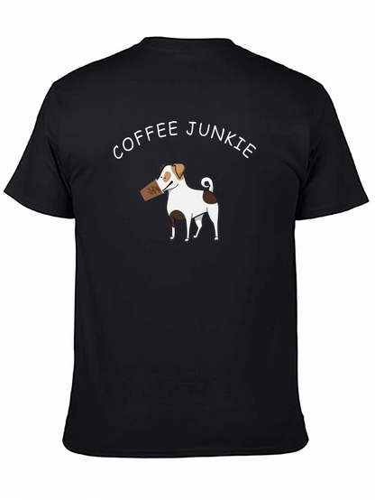 Coffee Junkie Dog Graphic T-Shirt