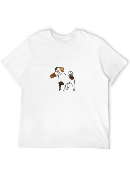 Coffee Junkie Dog Graphic T-Shirt