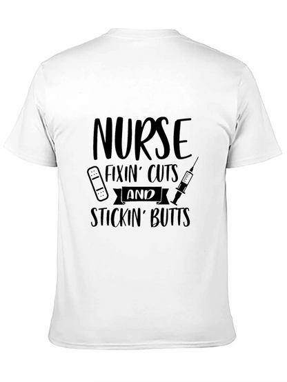 Nurse Fixin Cuts & Stickin Butts Black T-Shirt
