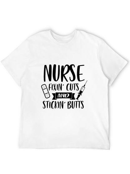 Nurse Fixin Cuts & Stickin Butts Black T-Shirt