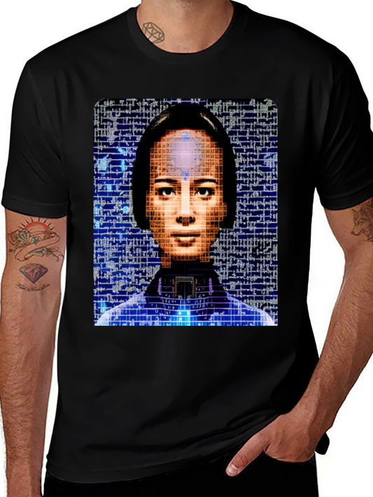 AI Portrait Black T-Shirt