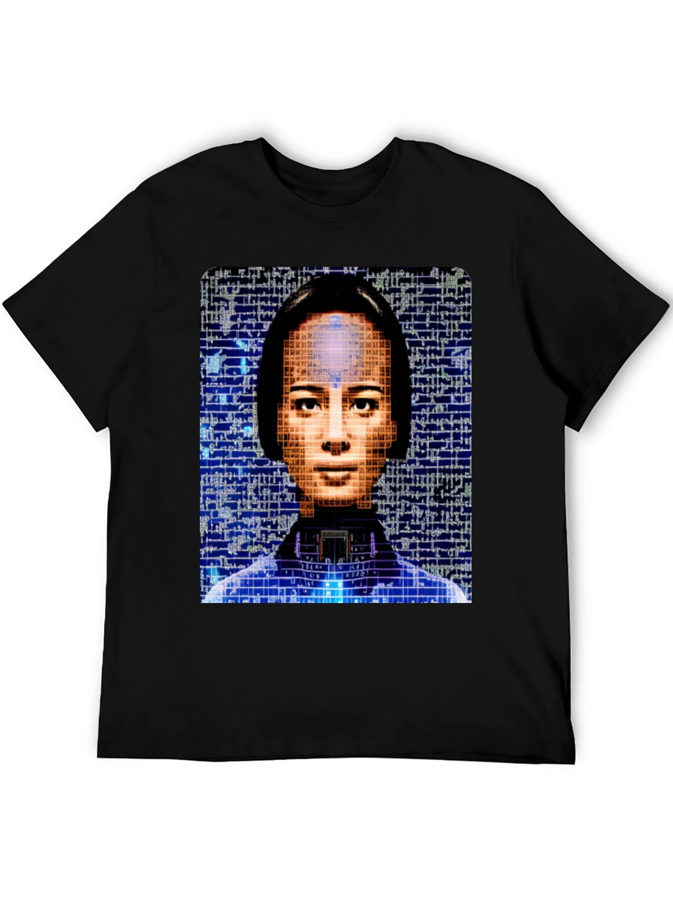 AI Portrait Black T-Shirt