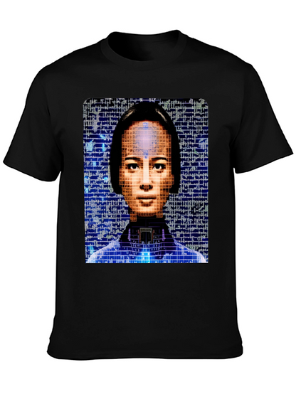 AI Portrait Black T-Shirt