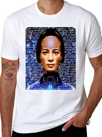 AI Portrait Black T-Shirt