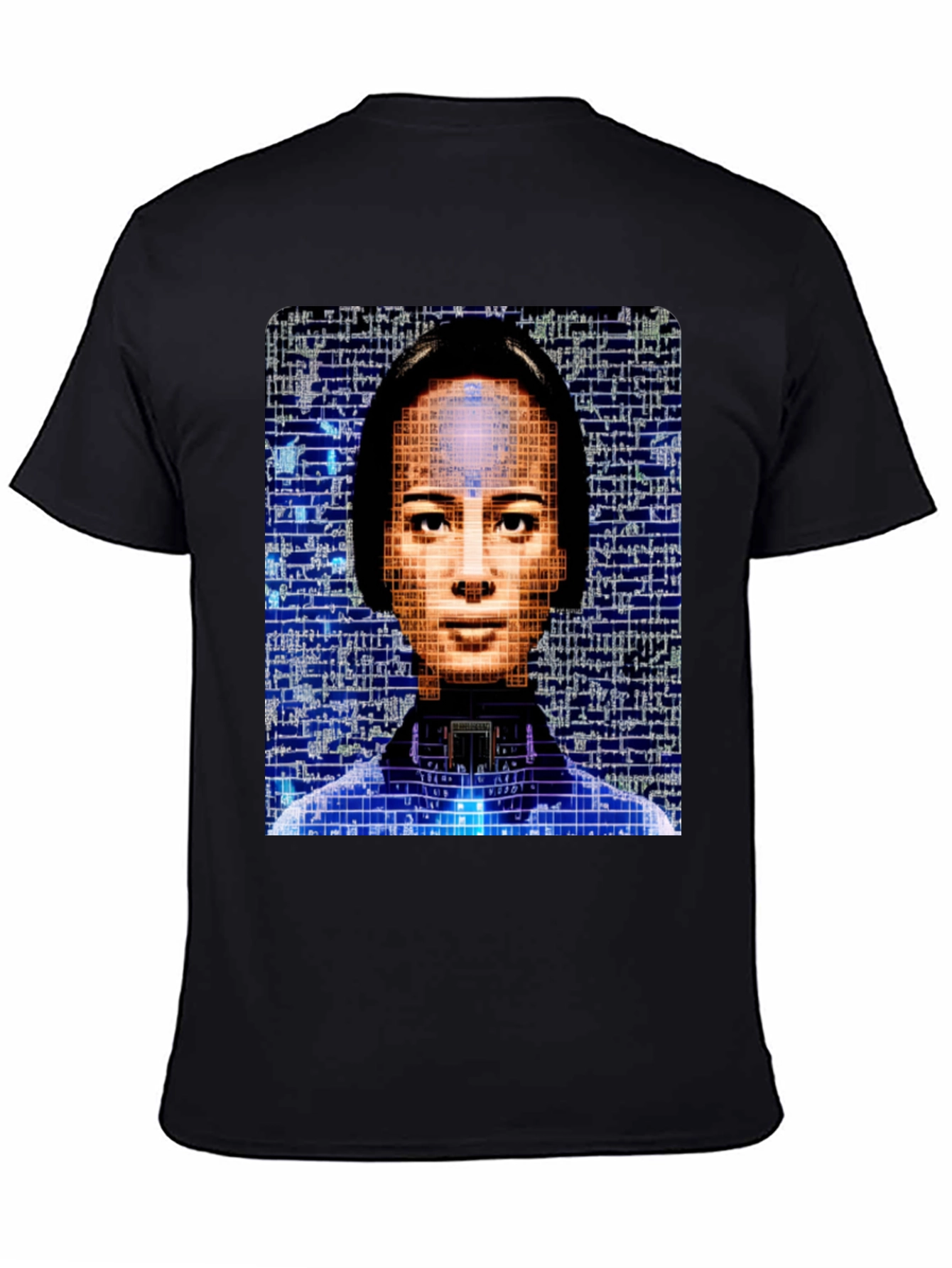 AI Portrait Black T-Shirt