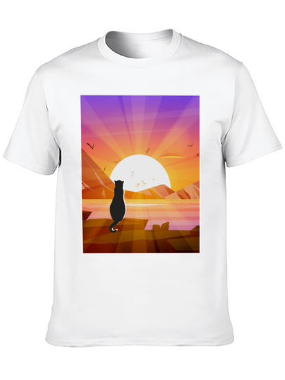 Cat Silhouette Sunset T-Shirt