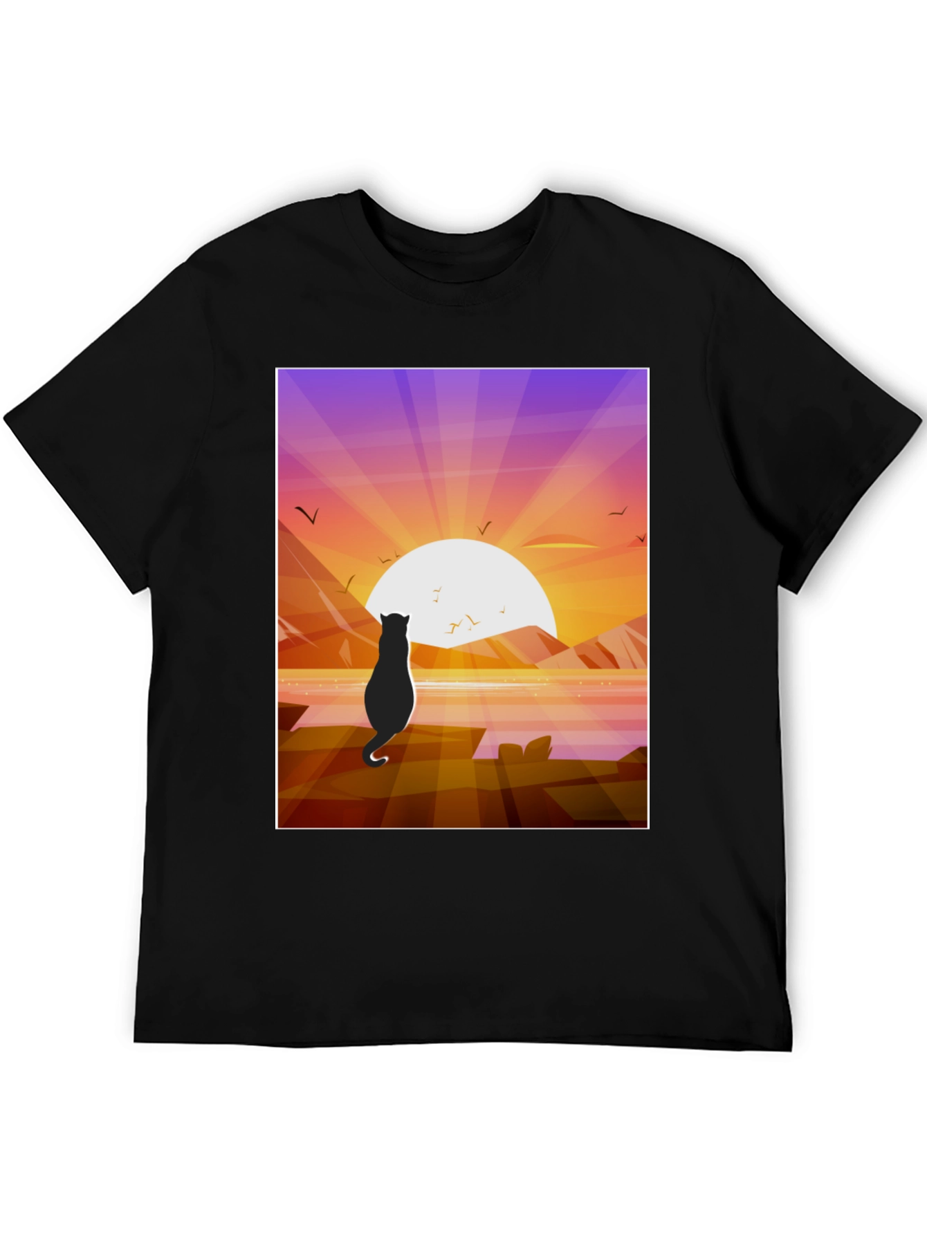 Cat Silhouette Sunset T-Shirt