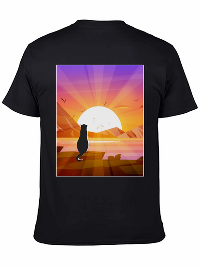 Cat Silhouette Sunset T-Shirt